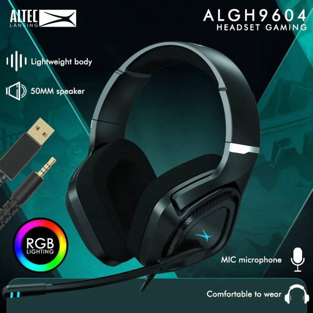 ALGH9604 Gaming Headset 3.5 RGB Integrated Microphone