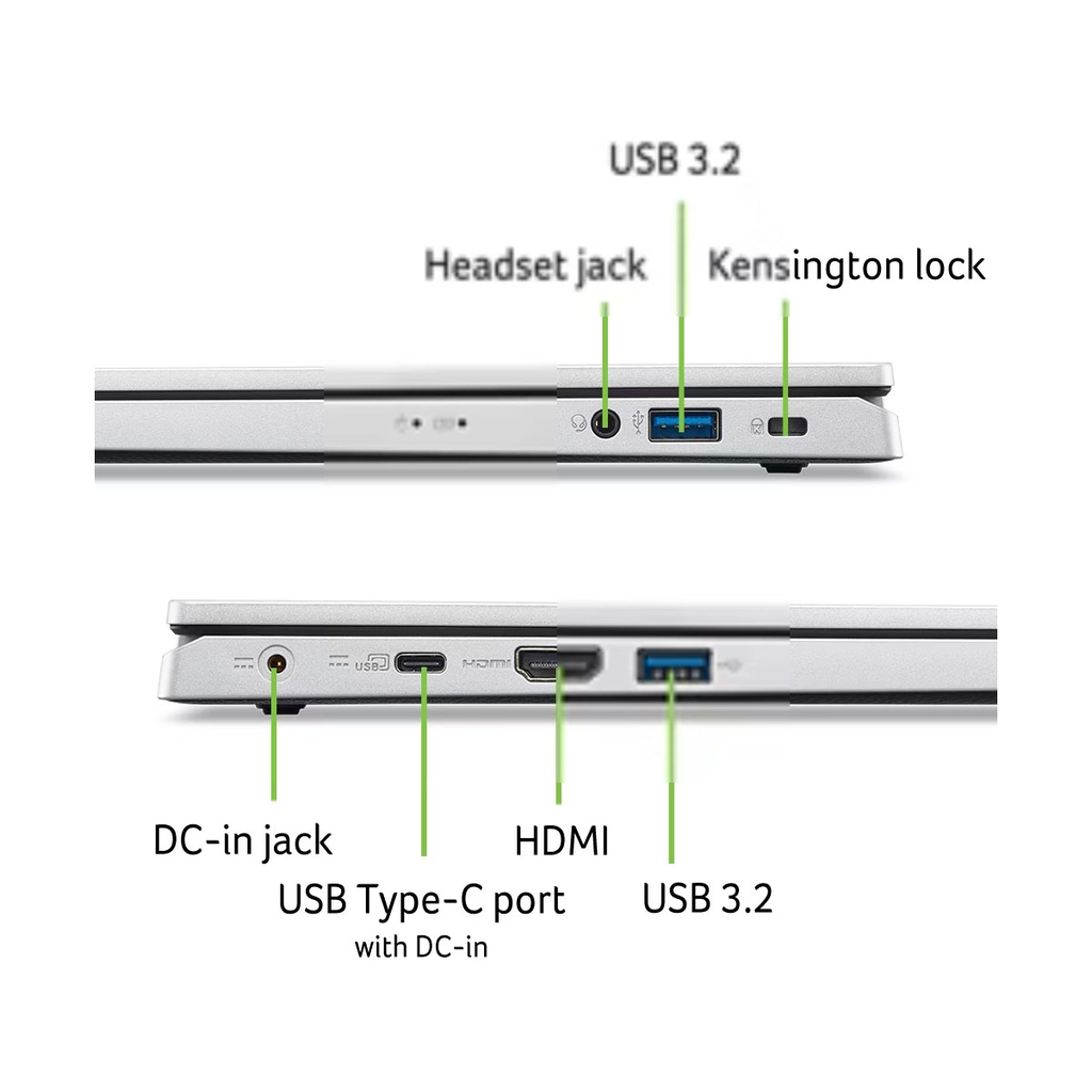 Acer Spin 3 SP314-54N-58Q7 2-IN-1 14" FHD Touch IPS Core™ i5-1035G1 256GB SSD 8GB W10 SILVER Bcklt