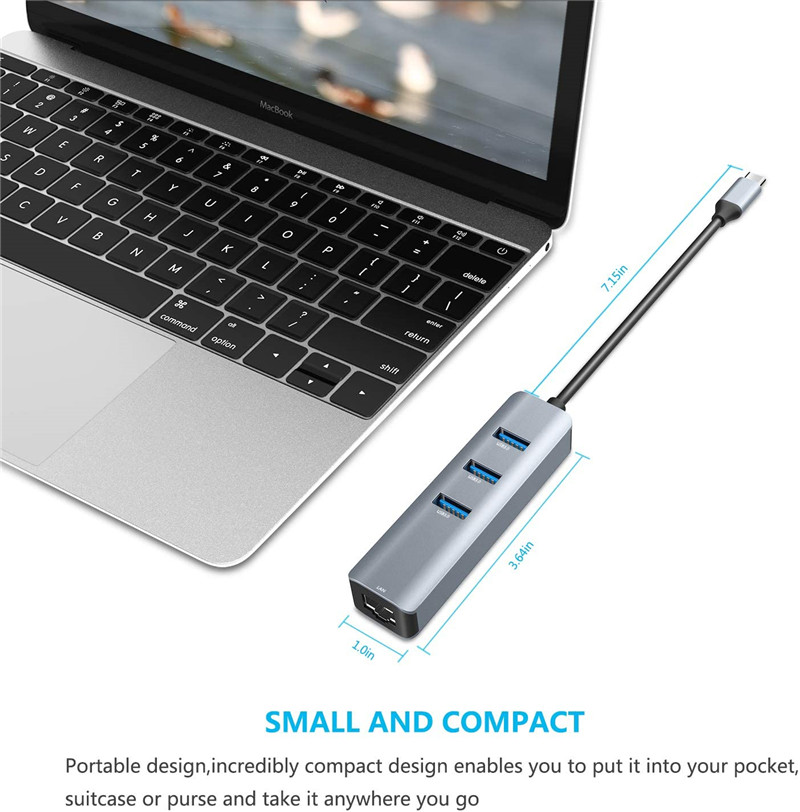 3-in-1 USB-C ► 1x HDMI │ 1x USB3.0 │ 1x USB-C │ 4K UHD