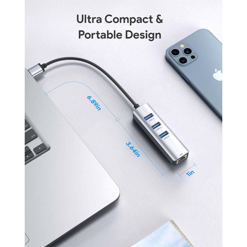 3-in-1 USB-C ► 1x HDMI │ 1x USB3.0 │ 1x USB-C │ 4K UHD