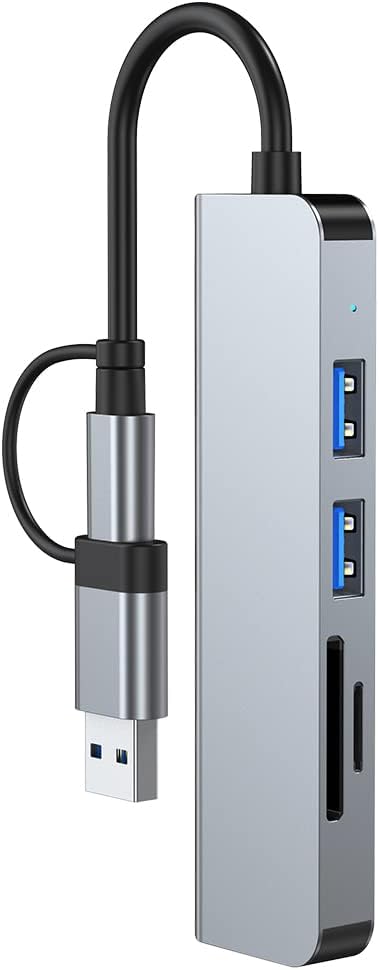 5-in-2 USB/USB-C ► 1x USB3.0 │ 2xUSB2.0 │ SD/TF