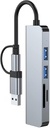 5-in-2 USB/USB-C ► 1x USB3.0 │ 2xUSB2.0 │ SD/TF