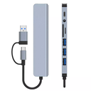 5-in-2 USB/USB-C ► 1x USB3.0 │ 2xUSB2.0 │ SD/TF