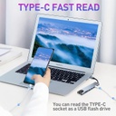 8-in-2 USB/USB-C ► 1x USB 3.0 │ 3x USB 2.0 │ 3.5mm audio │SD/TF │ USB-C (data)