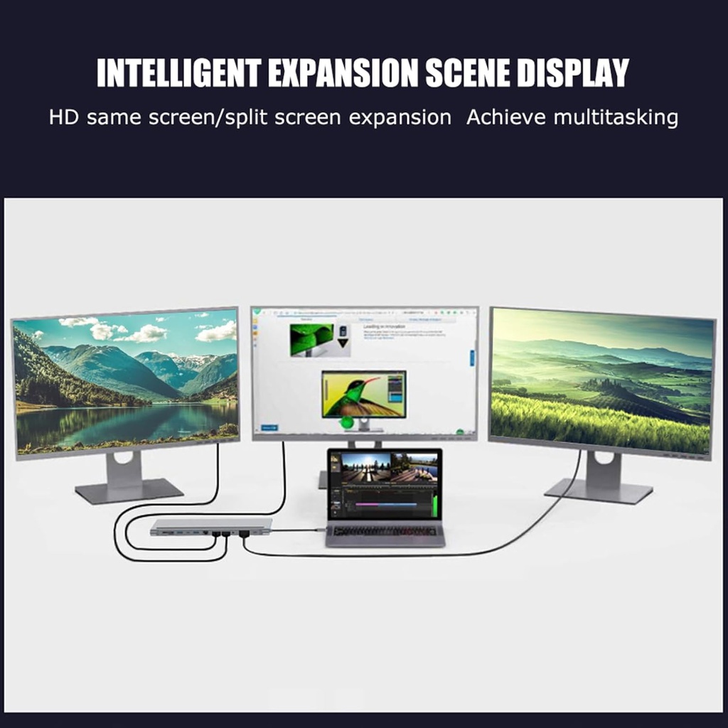 8-in-2 USB/USB-C ► 1x USB 3.0 │ 3x USB 2.0 │ 3.5mm audio │SD/TF │ USB-C (data)