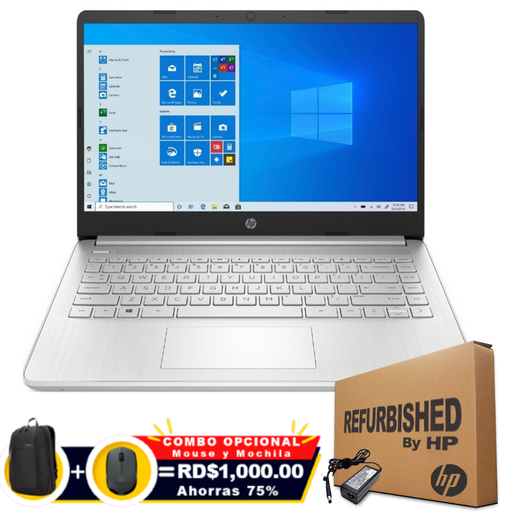 HP 14-FQ0028 14" FHD AMD Athlon 3050U 2.3GHz 256GB SSD 8GB W10 SILVER