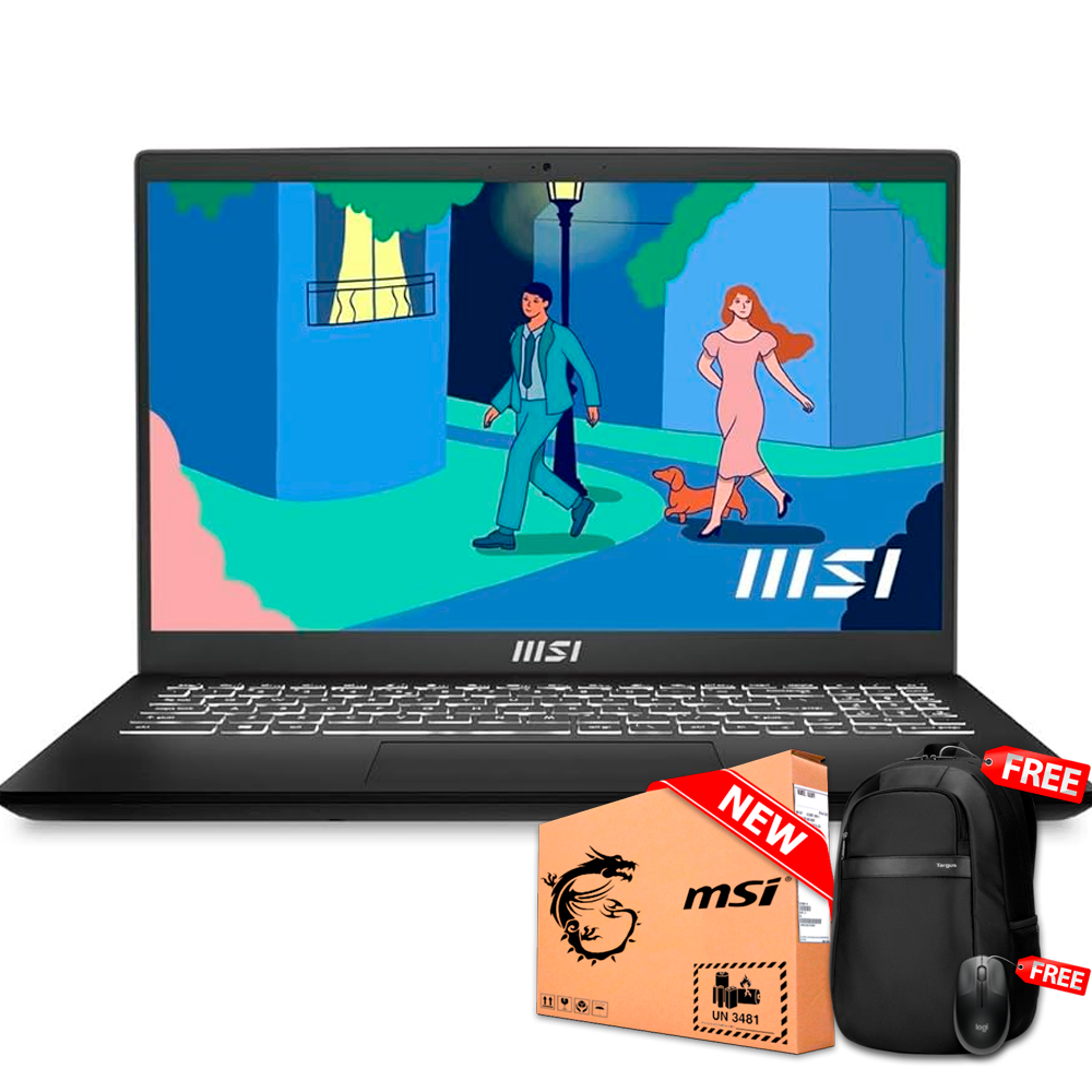 MSI MODERN 15 ULTRA THIN 15.6&quot; FHD Core™ i7-1255U 512GB SSD 16GB W11 CLASSIC BLACK Bcklt
