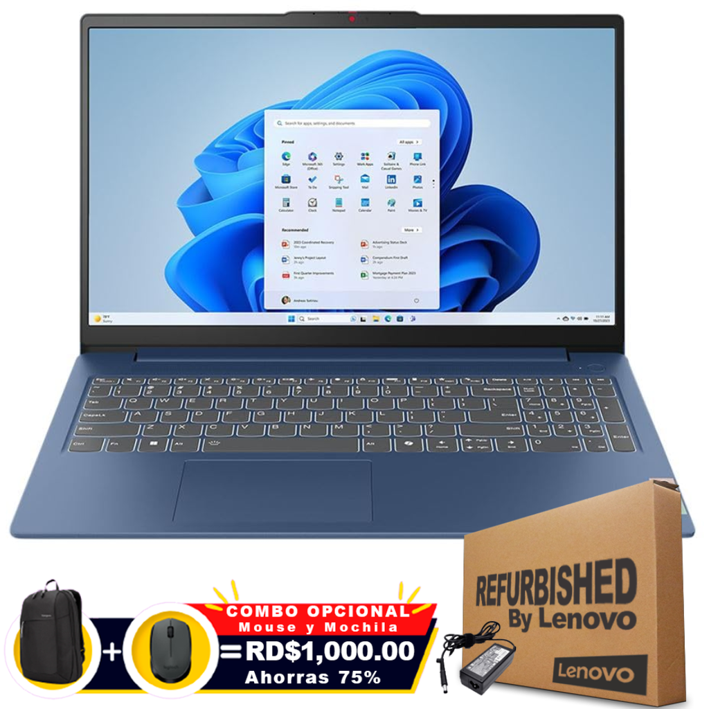 ❞𝐑𝐞𝐟𝐮𝐫𝐛𝐢𝐬𝐡𝐞𝐝❞ Lenovo SLIM 3 15IRU9 15.6" FHD Touch Core™ 5 120U 512GB SSD 8GB W11 ABYSS BLUE Bcklt