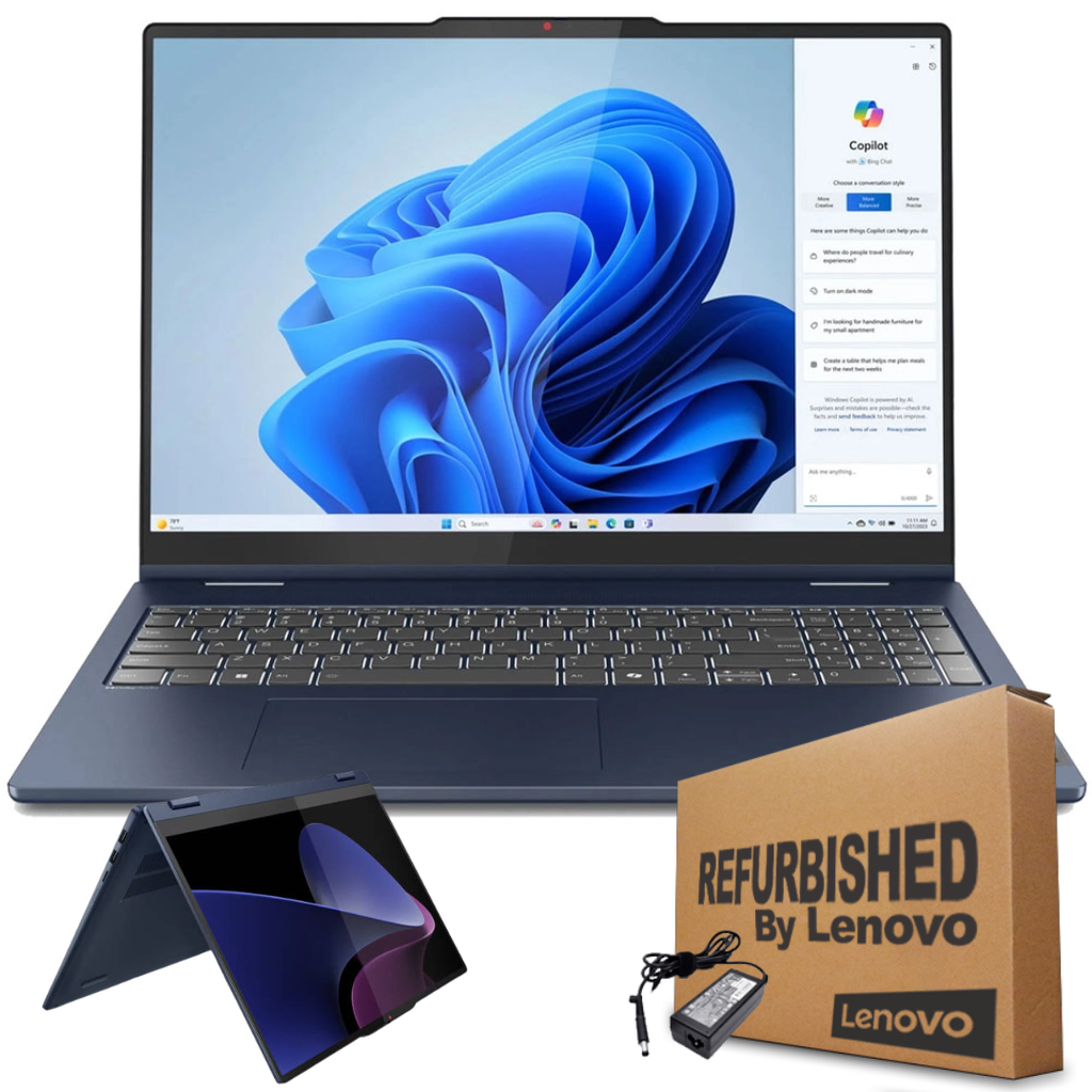 ❞𝐑𝐞𝐟𝐮𝐫𝐛𝐢𝐬𝐡𝐞𝐝❞ Lenovo 5 16IRU9 2-IN-1 16" WUXGA FHD Touch IPS Core™ 7 150U 1TB SSD 16GB W11 COSMIC BLUE Bcklt