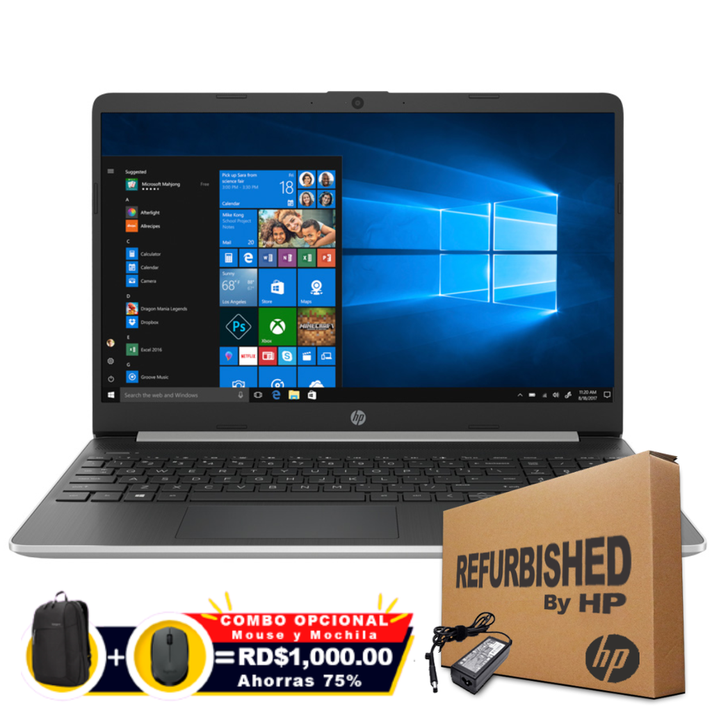 ❞𝐑𝐞𝐟𝐮𝐫𝐛𝐢𝐬𝐡𝐞𝐝❞ HP 15T-DY100 15,6'' Touch Core  i7-10th 1.3GHz 256GB SSD+16GB Opt. 12GB Silv
