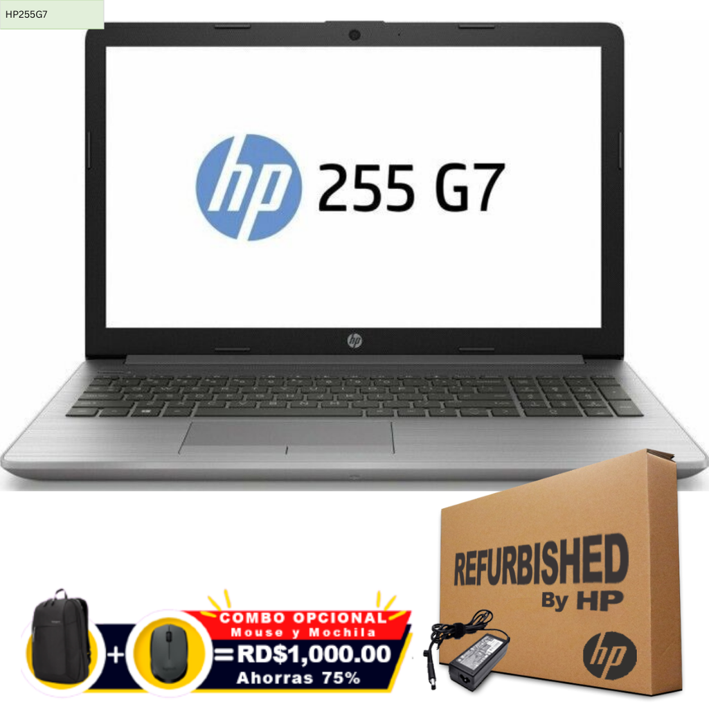 ❞𝐑𝐞𝐟𝐮𝐫𝐛𝐢𝐬𝐡𝐞𝐝❞ HP 255 G7 15.6" AMD Athlon Silver 3050U 256GB SSD 8GB W10 Pro Silver