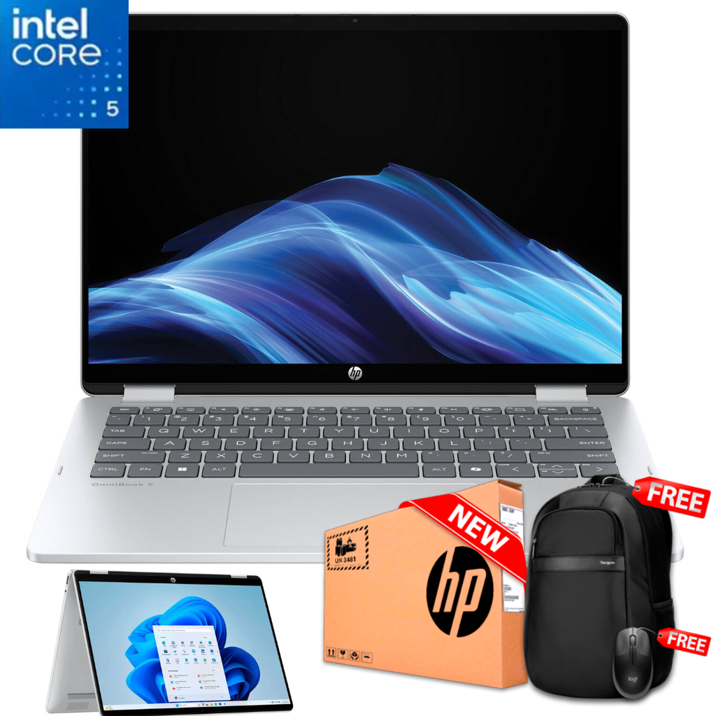 HP OmniBook 5 Flip 2-in-1 14" 2K Touch Core™ i5 130U 512GB SSD 8GB W11 Glacier Silver