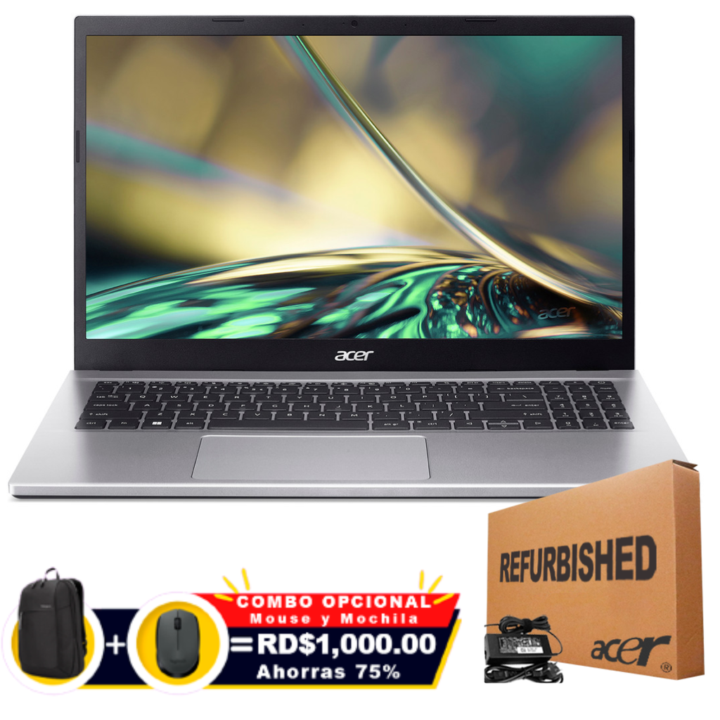❞𝐑𝐞𝐟𝐮𝐫𝐛𝐢𝐬𝐡𝐞𝐝❞ Acer Aspire 3 A315-59-53ER 15.6" FHD Core™ i5-1235U 256GB SSD 8GB W11 SILVER