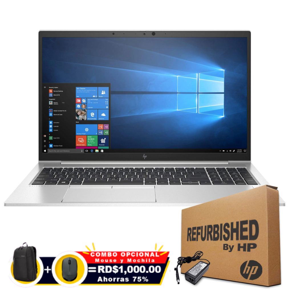 ❞𝐑𝐞𝐟𝐮𝐫𝐛𝐢𝐬𝐡𝐞𝐝❞ HP EliteBook 855 G7 15.6" FHD Touch Ryzen™ 7 PRO 4750U 256GB SSD 16GB W10 Pro SILVER