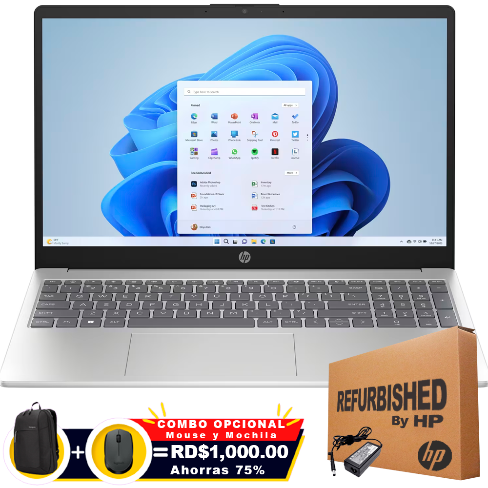 ❞𝐑𝐞𝐟𝐮𝐫𝐛𝐢𝐬𝐡𝐞𝐝❞ HP 15-FD0083 15.6" (1366x768) Pentium® N200 128GB UFS 4GB W11 S RED