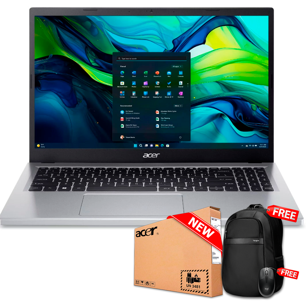 Acer Aspire GO 15 AG15-32P 15.6" FHD Core™ 3-N355 128GB SSD 8GB W11 SILVER