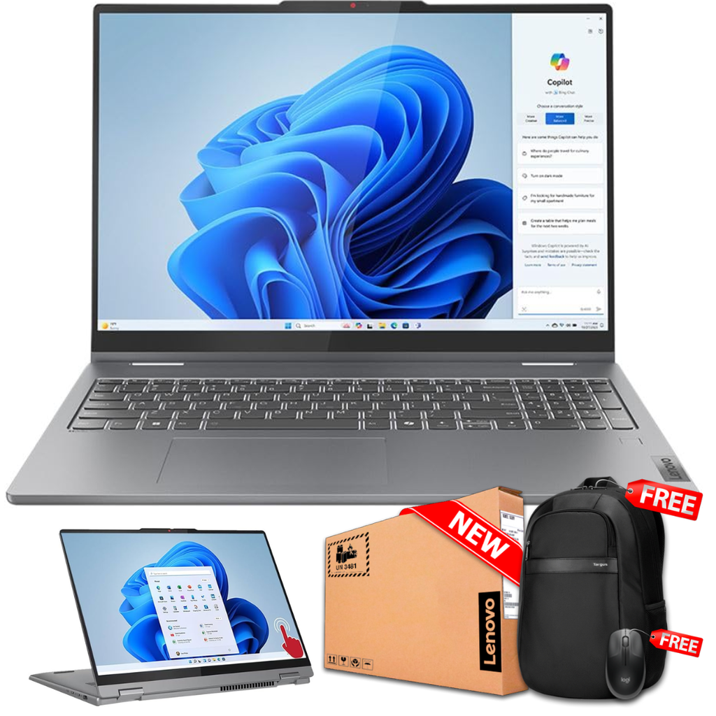 Lenovo 5 16AHP9 2-IN-1 16" WUXGA FHD Touch Ryzen™ 7 8845HS 1TB SSD 16GB W11 LUNA GREY Bcklt