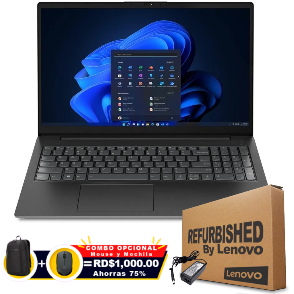 ❞𝐑𝐞𝐟𝐮𝐫𝐛𝐢𝐬𝐡𝐞𝐝❞ Lenovo V15 G4 IRU 15.6" FHD Core™ i3-1315U 512GB SSD 16GB W11 BLACK RJ45