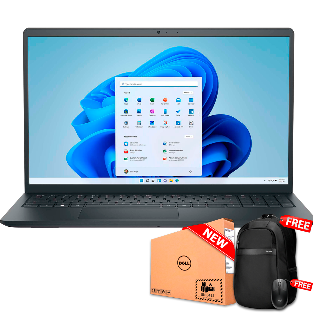 Dell 15 DC15255 15.6" FHD Ryzen™ 5 7530U 512GB SSD 8GB W11 BLACK