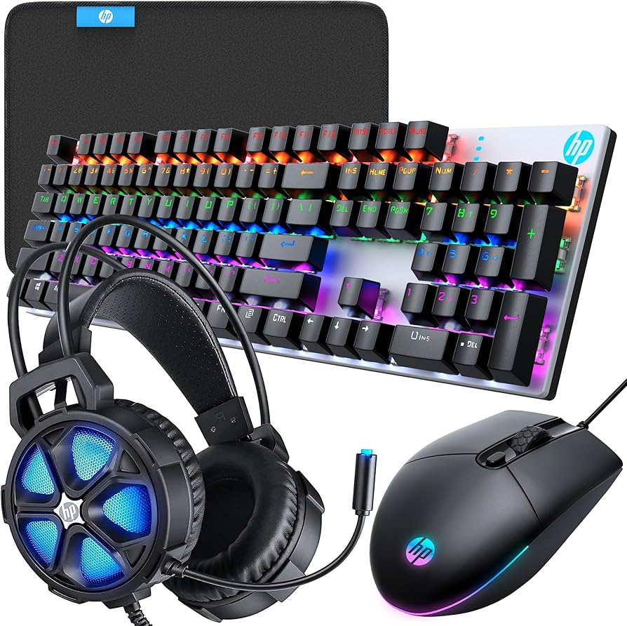 HP Gaming Combo Teclado Espanol Mecanico, Mouse,Headset 3.5 Jack+USB