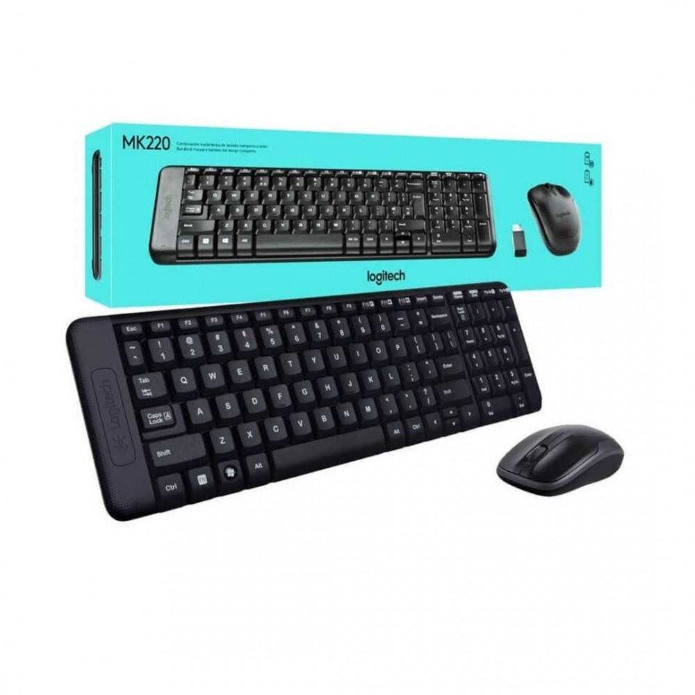 Logitech Wireless Combo MK220 Teclado y Mouse Negro