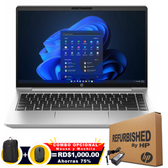 ❞𝐑𝐞𝐟𝐮𝐫𝐛𝐢𝐬𝐡𝐞𝐝❞ HP ProBook 445 G10 14" FHD Touch Ryzen 3 7330U 256GB SSD 8GB W11 Pro SILVER RJ45
