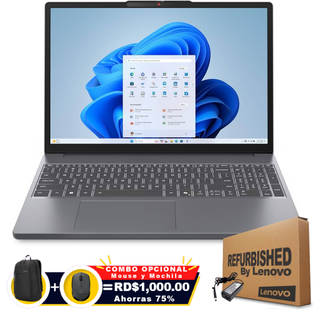Lenovo SLIM 3 15IRU10 15.3" FHD Core™ 3 100U 512GB SSD 8GB W11 LUNA GRAY Bcklt