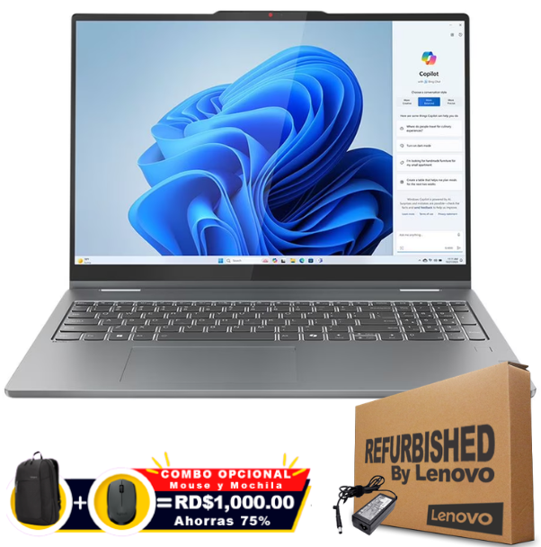 Lenovo 5 16IRU9 2-IN-1 16" FHD Touch Core™ 5 120U 512GB SSD 16GB W11 LUNA GRAY Bcklt