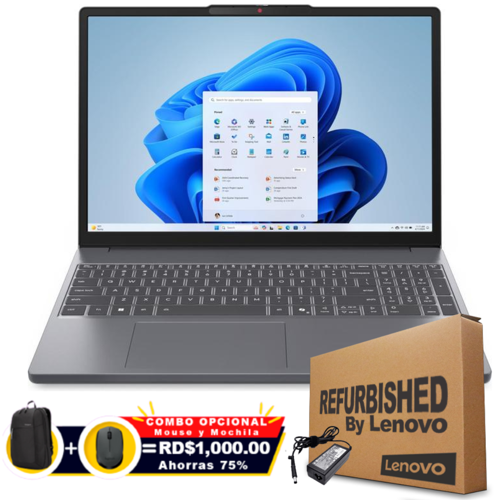❞𝐑𝐞𝐟𝐮𝐫𝐛𝐢𝐬𝐡𝐞𝐝❞ Lenovo SLIM 3 15AHP10 15.3" FHD Touch Ryzen™ 7 8840HS 512GB SSD 16GB W11 LUNA GRAY Bcklt