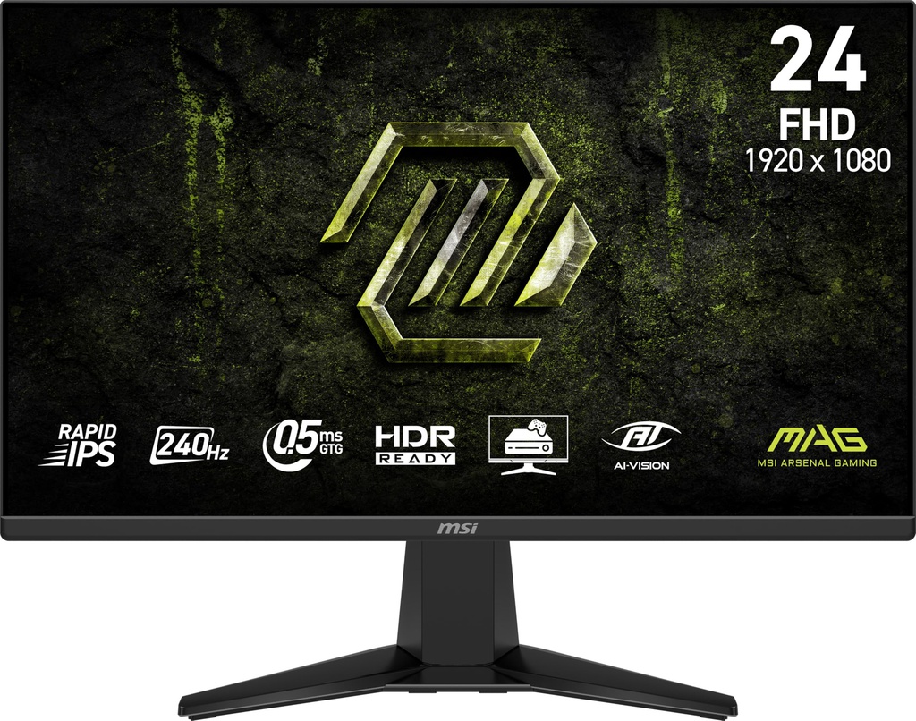 MSI MAG 245F-X24 24" Plano FHD 240HZ Rapid IPS Adaptive Sync 1x DP, 2X HDMI 2.0 Black