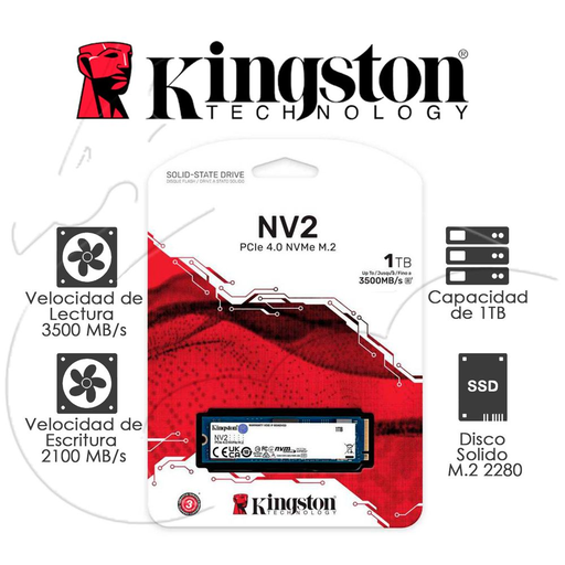 [KNGSTN1TBNVME] Disco Duro 1&quot; Kingston 1TB SSD PCIe 4.0 NVMe M.2