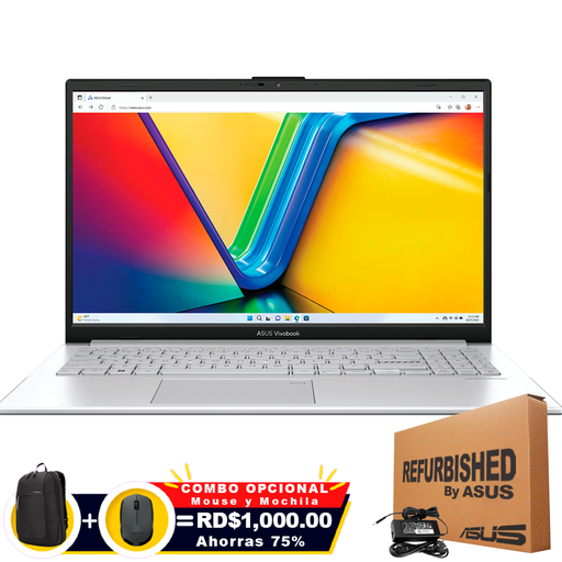 [E1504GAWS34RFF] ❞𝐑𝐞𝐟𝐮𝐫𝐛𝐢𝐬𝐡𝐞𝐝❞ Asus VivoBook GO 15 E1504GA-WS34 15.6" FHD Core™ i3-N305 256GB SSD 8GB W11 S GREEN GREY Bcklt