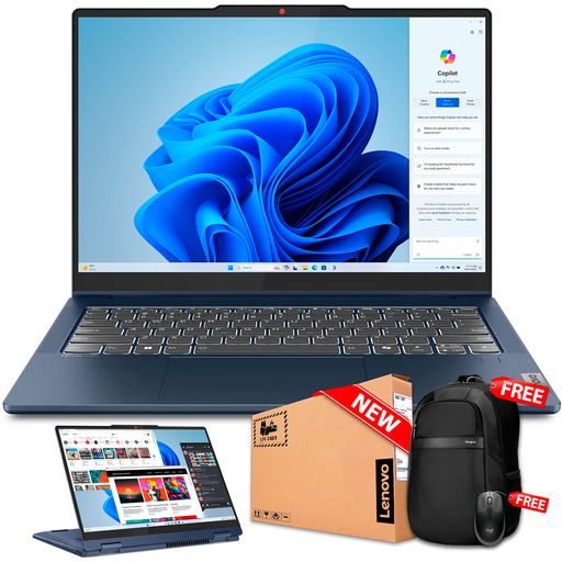 [83DRX012US] Lenovo 5 14AHP9 2-IN-1 14&quot; (1920x1200) Touch AMD Ryzen™ 5 8645HS 1TB SSD 16GB W11 BLUE Bcklt