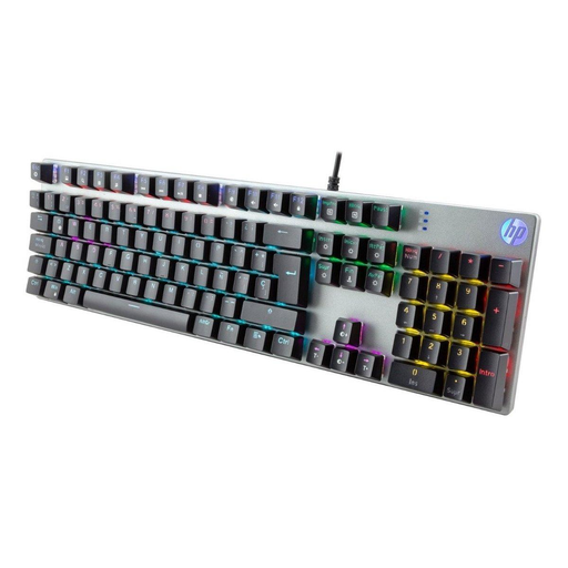 [6948391226910] HP GK400F Mechanical Gaming Keyboard Gun Color Metal Panel RGB Backlit