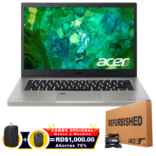 [NXKBKAA001RFF] ❞𝐑𝐞𝐟𝐮𝐫𝐛𝐢𝐬𝐡𝐞𝐝❞ Acer Aspire Vero AV14 14" FHD Core™ i5-1235U 512GB SSD 16GB W11 GRAY Bcklt