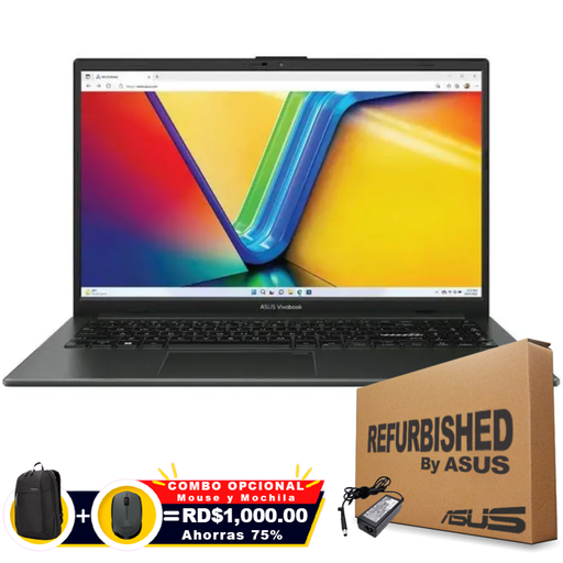 [X1504VACB52RFF] ❞𝐑𝐞𝐟𝐮𝐫𝐛𝐢𝐬𝐡𝐞𝐝❞ Asus Vivobook 15 X1504VA-CB52-CB 15.6" FHD Core™ i5-1335U 1TB SSD 16GB W11 BLACK Bcklt