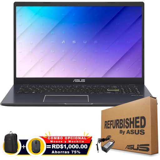 [L510MATH21RFF] ❞𝐑𝐞𝐟𝐮𝐫𝐛𝐢𝐬𝐡𝐞𝐝❞ Asus L510MA 15.6" HD Pentium® Silver N5030 128GB SSD 4GB WIN11 S BLACK