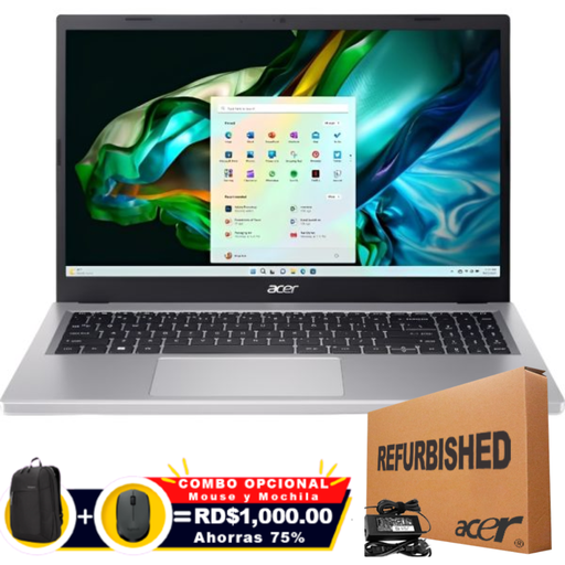 [NXKHDAA006RFF] ❞𝐑𝐞𝐟𝐮𝐫𝐛𝐢𝐬𝐡𝐞𝐝❞ Acer Aspire 3 15 A315-24PT-R288 15.6" FHD Touch IPS Ryzen™ 5 7520U 1TB SSD 16GB W11 SILVER