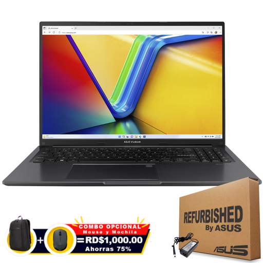 [F1605VAWS74RFF] ❞𝐑𝐞𝐟𝐮𝐫𝐛𝐢𝐬𝐡𝐞𝐝❞ Asus Vivobook F1605VA-WS74 16" FHD Core™ i7-1355 512GB SSD 16GB W11 BLACK Bcklt