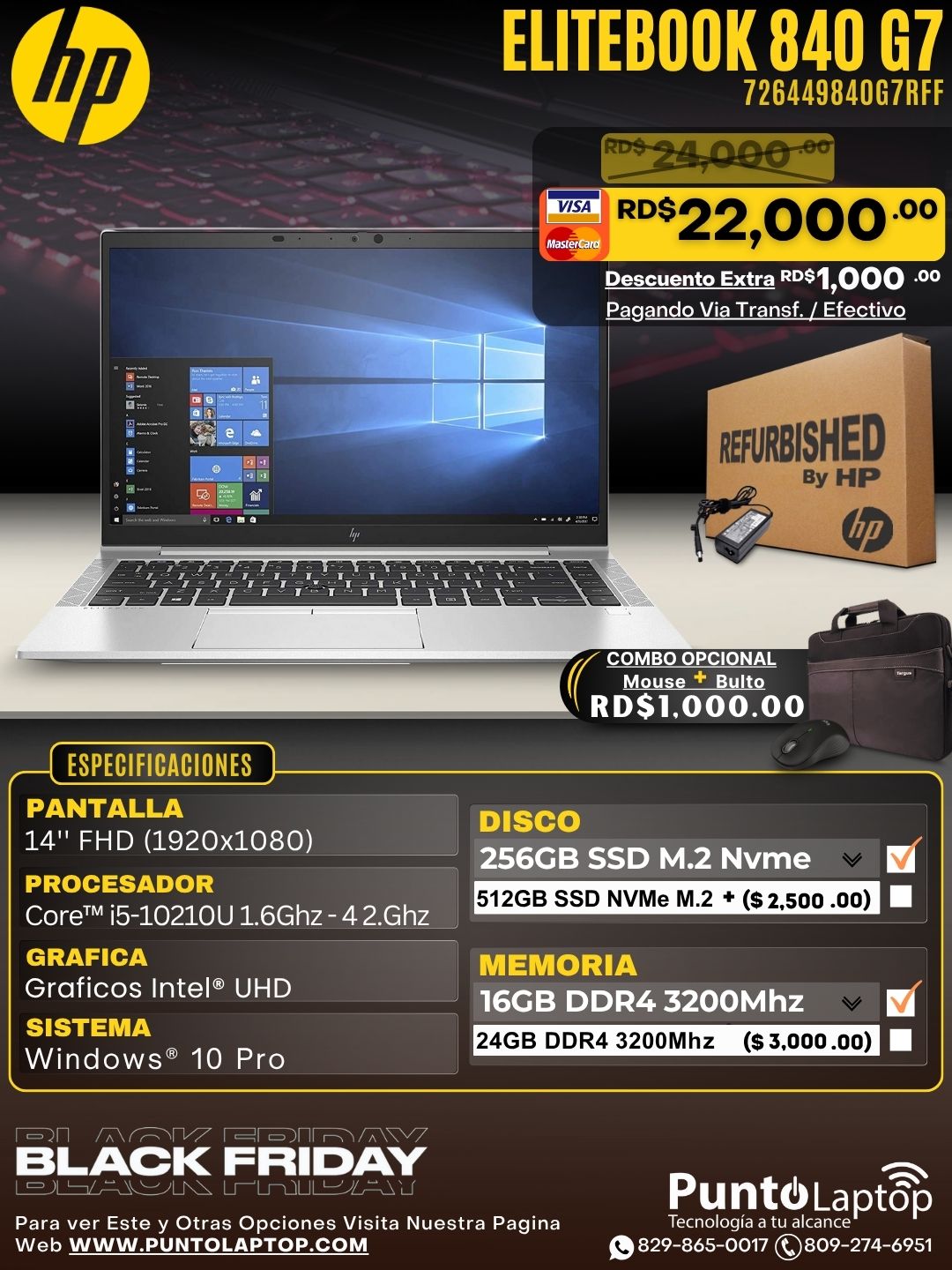 ❞𝐑𝐞𝐟𝐮𝐫𝐛𝐢𝐬𝐡𝐞𝐝❞ HP EliteBook 840 G7 14" FHD Core™ i5-10310U 256GB SSD 16GB W10 Pro SILVER