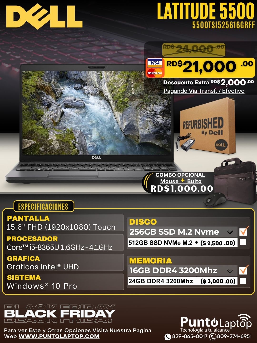 ❞𝐑𝐞𝐟𝐮𝐫𝐛𝐢𝐬𝐡𝐞𝐝❞ Dell Latitude 5500 15.6" FHD Touch Core™ i5-8265U 256GB SSD 16GB W10 Pro GRAY