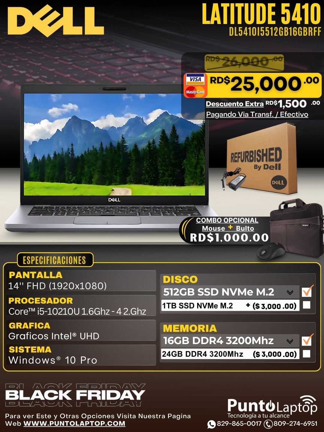 ❞𝐑𝐞𝐟𝐮𝐫𝐛𝐢𝐬𝐡𝐞𝐝❞ Dell Latitude 5410 14" FHD Core™ i5-10310U 512GB SSD 16GB W10 Pro Bcklt SILVER