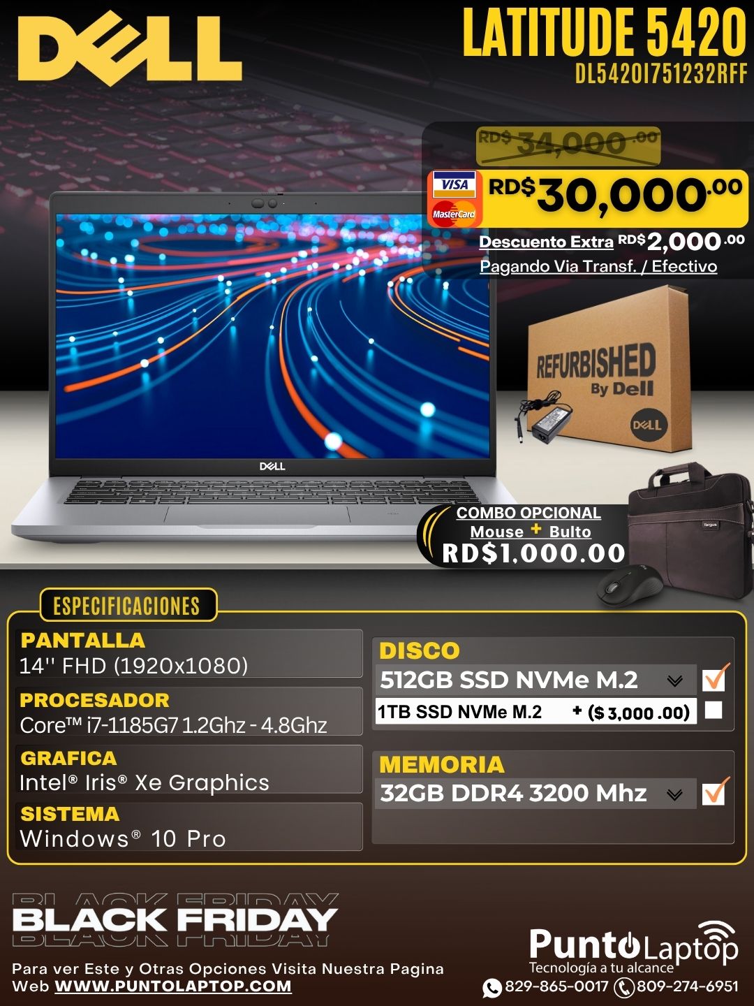 ❞𝐑𝐞𝐟𝐮𝐫𝐛𝐢𝐬𝐡𝐞𝐝❞ Dell Latitude 5420 14" FHD Core™ i7-1185G7 512GB SSD 32GB W10 Pro Bcklt GRAY